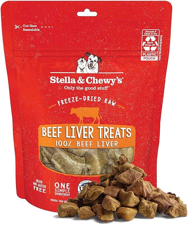 Stella & Chewy's Freeze-Dried Raw Beef Liver Dog Treats - Single Ingredient, No Additives - Premium Training Treats - Perfect For Picky Eaters - 3oz Bag - Image 1