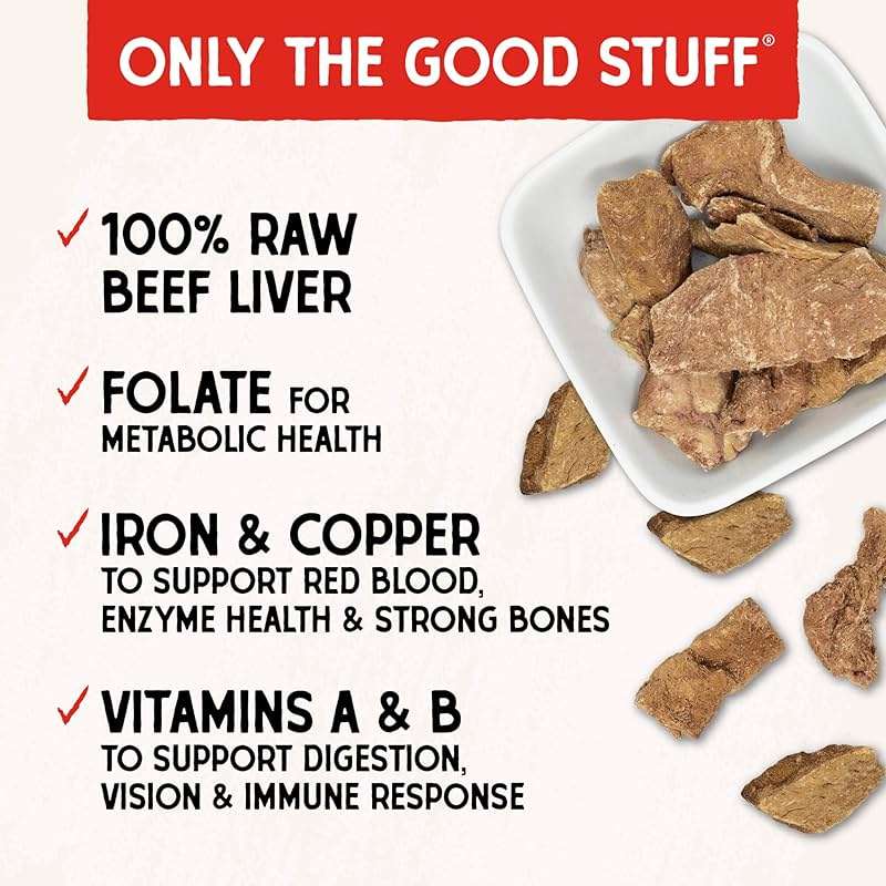 Stella & Chewy's Freeze-Dried Raw Beef Liver Dog Treats - Single Ingredient, No Additives - Premium Training Treats - Perfect For Picky Eaters - 3oz Bag - Image 3