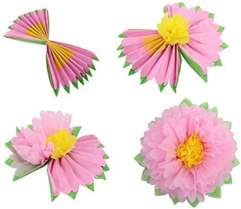 Mybbshower Colorful Fiesta Paper Flowers (9''-7'' Assorted) Set of 10 Outdoor Decoration Kids Birthday Carnival Rainbow Theme Party Backdrop Photo Booth Wall Decor - Image 6