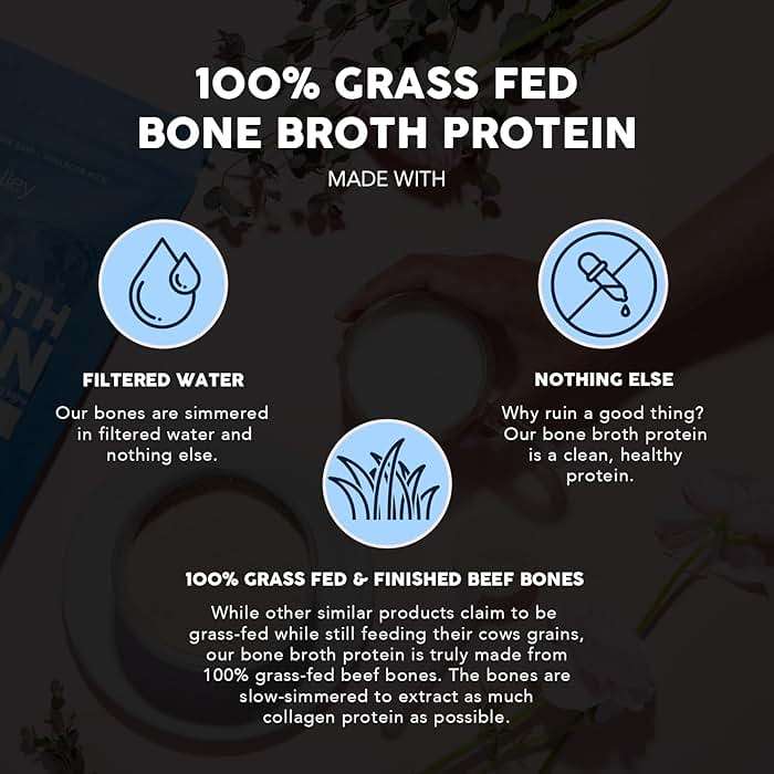 Paleovalley 100% Grass Fed Beef Bone Broth Protein Powder - Rich in Collagen Peptides for Hair, Skin, Gut Health, Bone and Joint Support - 15g Protein Per Serving - No Gluten or GMOs - Image 2