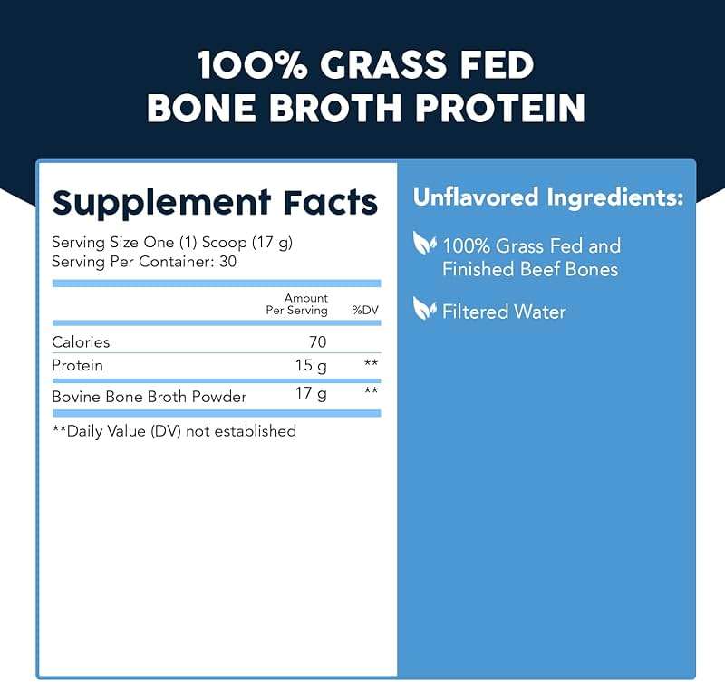 Paleovalley 100% Grass Fed Beef Bone Broth Protein Powder - Rich in Collagen Peptides for Hair, Skin, Gut Health, Bone and Joint Support - 15g Protein Per Serving - No Gluten or GMOs - Image 6