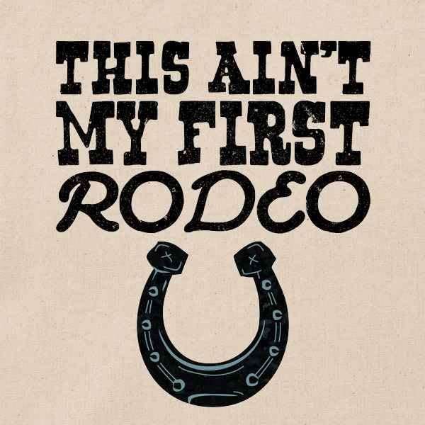 Pop Threads This Aint My First Rodeo Cute Retro Cowboy Cowgirl Country Western Canvas Tote Bag - Image 2