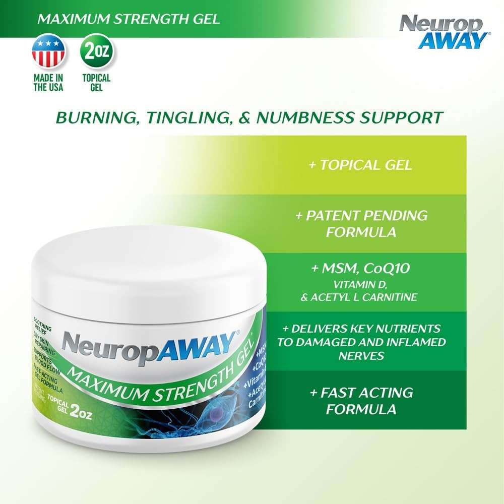 NeuropAWAY® Maximum Strength Gel, for Nerve discomfort, Burning, Tingling, and Numbness 2oz - Image 2