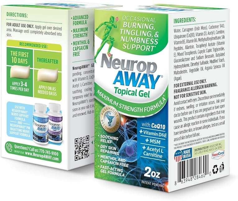 NeuropAWAY® Maximum Strength Gel, for Nerve discomfort, Burning, Tingling, and Numbness 2oz - Image 8
