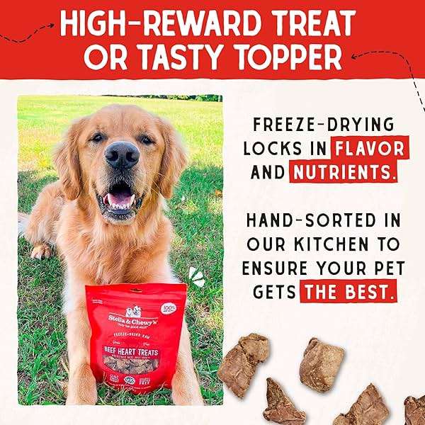 Stella & Chewy's Freeze-Dried Raw Beef Heart Dog Treats - Single Ingredient, No Additives - Premium Training Treats - Perfect For Picky Eaters - 3oz Bag - Image 8