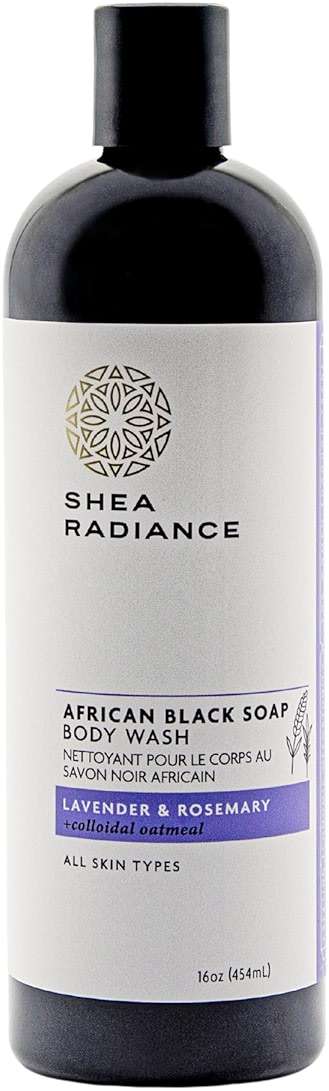 Shea Radiance African Black Soap Body Wash - Dry Skin, Eczema, Rashes, Blemish Cleanser | Lavender Rosemary (16 oz) - Image 1