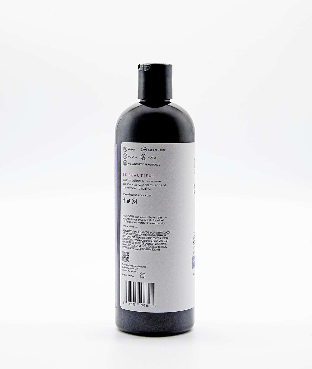 Shea Radiance African Black Soap Body Wash - Dry Skin, Eczema, Rashes, Blemish Cleanser | Lavender Rosemary (16 oz) - Image 2