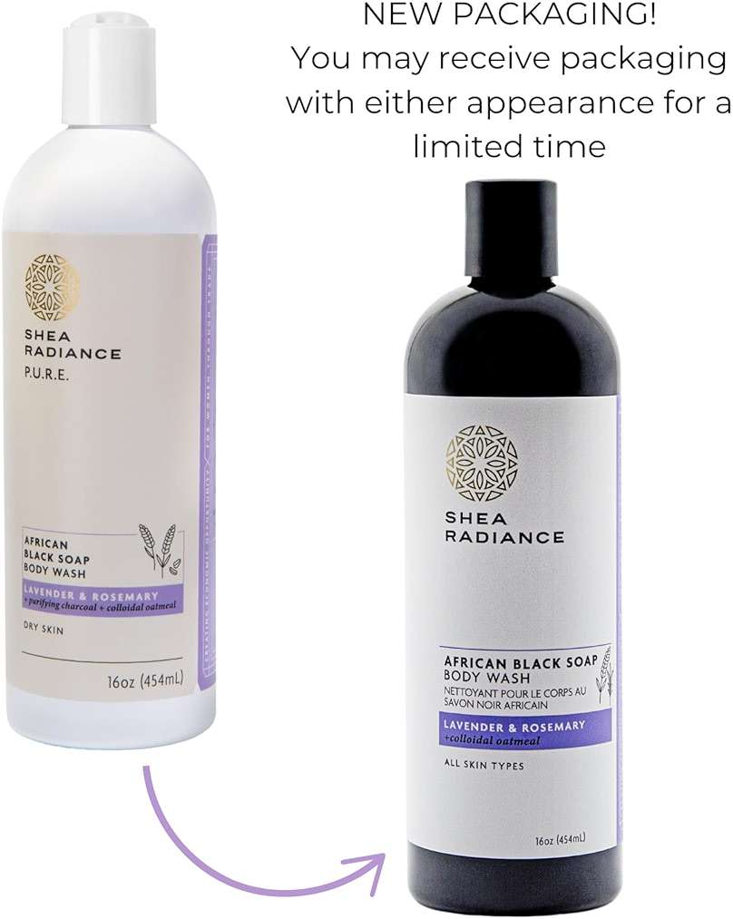 Shea Radiance African Black Soap Body Wash - Dry Skin, Eczema, Rashes, Blemish Cleanser | Lavender Rosemary (16 oz) - Image 6