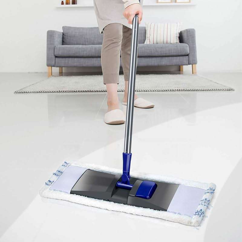 MASTERTOP Microfiber Mop for Floor Cleaning, Flat Dust Mop for Home and Kitchen, Adjustable Stainless Steel Handle with 4 Washable Pads&1 Cleaning Scrape for Hardwood, Vinyl - Image 2