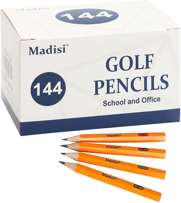 Madisi Golf #2 HB Half Pencils, 3.5" Mini Pre-Sharpened, 144 Count - Image 1