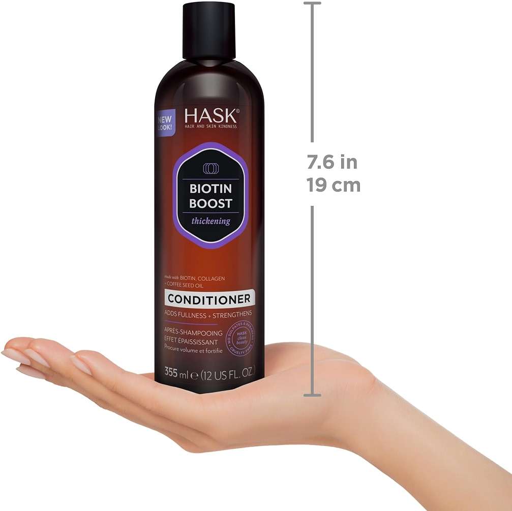 HASK Biotin Boost Thickening Shampoo + Conditioner Set | Adds Fullness, Strengthens, Volumizes, Sulfate-Free, Paraben-Free, Gluten-Free, Color Safe | 12oz each - Image 6