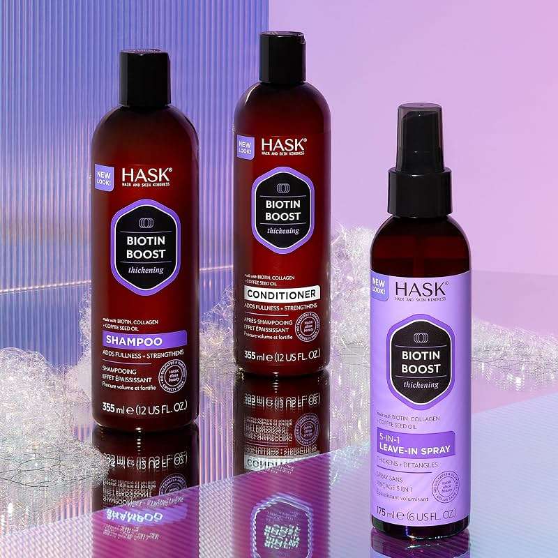 HASK Biotin Boost Thickening Shampoo + Conditioner Set | Adds Fullness, Strengthens, Volumizes, Sulfate-Free, Paraben-Free, Gluten-Free, Color Safe | 12oz each - Image 7