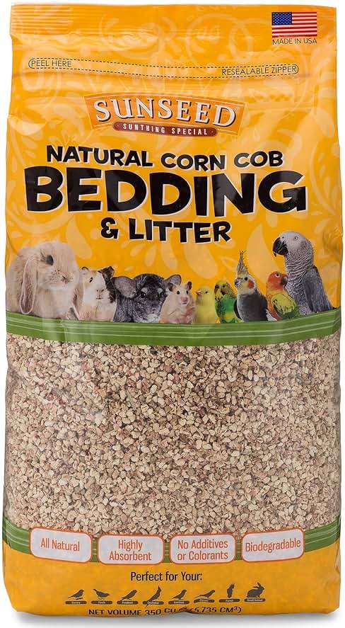 Sunseed Natural Corn Cob Bedding & Litter for Pet Birds and Small Animals – Made in USA – 350 Cubic Inches - Image 1