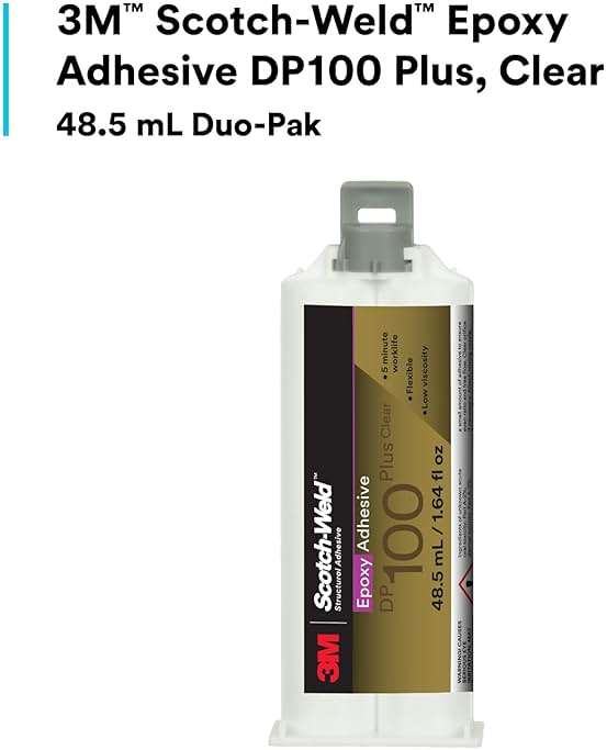 3M Scotch-Weld Epoxy Adhesive DP100 Plus, Clear, Professional Grade, Fast Handling and Cure, 48.5 mL (1.64 fl oz) Duo-Pak - Image 2