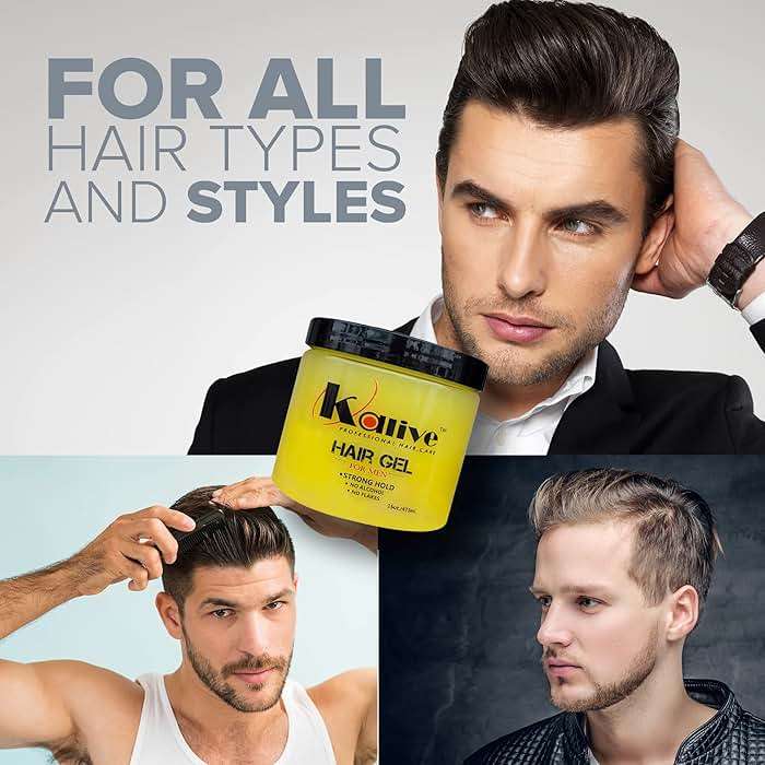 KALIVE Men's Hair Styling Gel 16 oz, Strong-Hold and Light Shine all day, Mens Hair Product fresh scent No Flaking or Alcohol. - Image 4