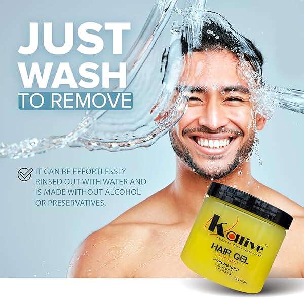KALIVE Men's Hair Styling Gel 16 oz, Strong-Hold and Light Shine all day, Mens Hair Product fresh scent No Flaking or Alcohol. - Image 5