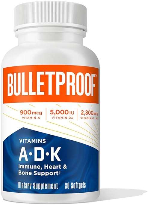 Bulletproof Vitamins A-D-K Softgels, 30 Count, Supplement for Heart, Bone Health and Immune Support - Image 1