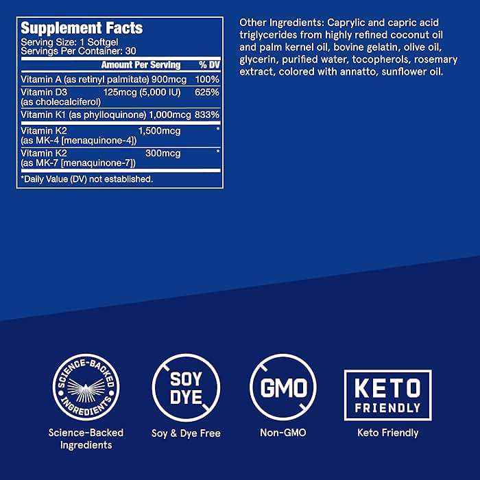 Bulletproof Vitamins A-D-K Softgels, 30 Count, Supplement for Heart, Bone Health and Immune Support - Image 2