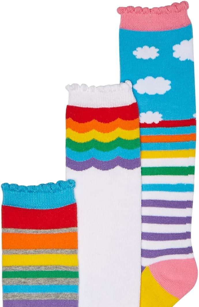 Jefferies Socks Girls' Little Colorful Knee High Socks 3 Pair Pack - Image 2