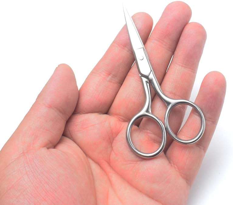 Motanar Professional Grooming Scissors for Personal Care Facial Hair Removal and Ear Nose Eyebrow Trimming Stainless Steel Fine Straight Tip Scissors Men - Image 5