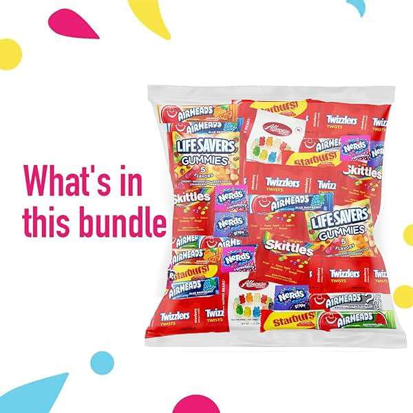 Halloween Bulk Assorted Fruit Candy - Starburst, Skittles, Gummy Life Savers, Air Heads, Sour Punch, Haribo Gold-Bears, Gummy Bears & Twizzlers (32 Oz Variety Pack) - Image 2