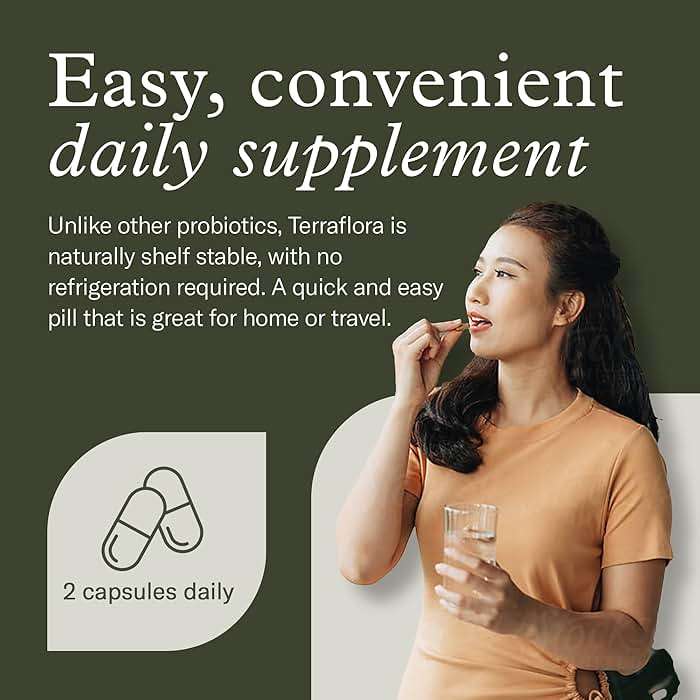 Terraflora Daily Care synbiotic of probiotics and prebiotics for Women and Men 60 ct, Soil Based, Shelf Stable, allergen Friendly Spore Based Supplement Capsules Promote Gut Health by Enviromedica - Image 5