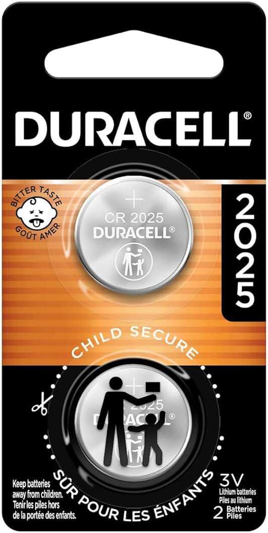 Duracell 2025 3V Lithium Batteries 2 Count (Pack of 1), CR2025 3 Volt Battery for Key Fob, Car Remote and More - Image 1