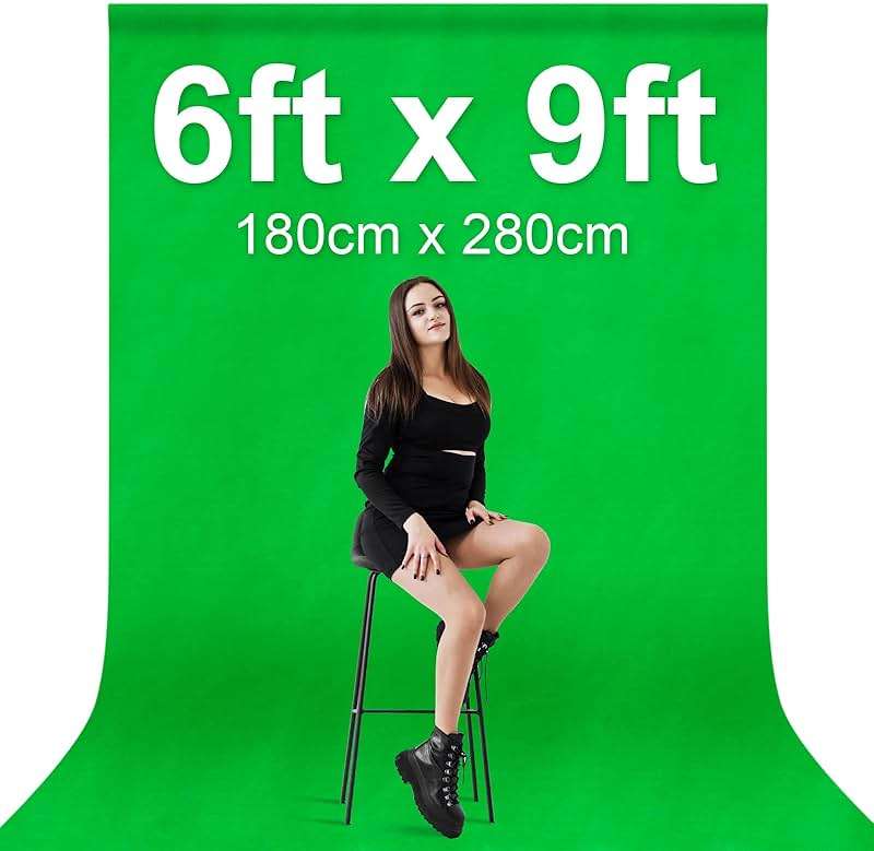 EMART Green Screen Backdrop, 6 x 9 Ft Photography Greenscreen Background Sheet Fabric Kit for YouTube Video Streaming Zoom, Small Photo Chromakey Polyester Cloth Curtain with 4 Clip - Image 5