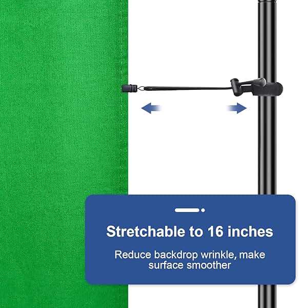 EMART Green Screen Backdrop, 6 x 9 Ft Photography Greenscreen Background Sheet Fabric Kit for YouTube Video Streaming Zoom, Small Photo Chromakey Polyester Cloth Curtain with 4 Clip - Image 6