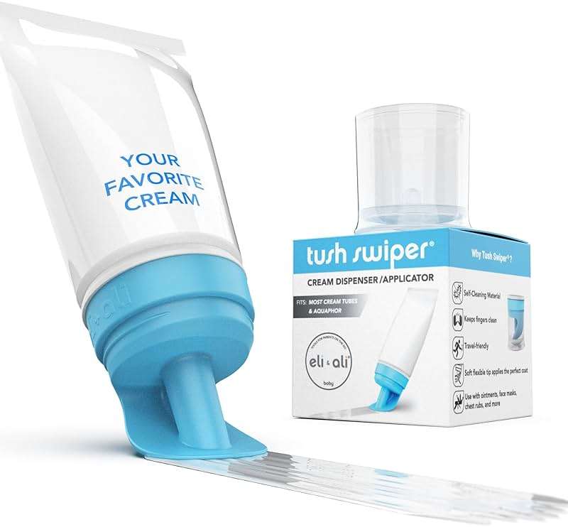 Eli & Ali Tush Swiper - Diaper Rash Cream & Butt Paste Applicator - Fits Most Diaper Creams | Mess-Free & Hygienic Alternative to Cream Spatula - Carry Less Baby Gear - Blue, 1 Pack - Image 1