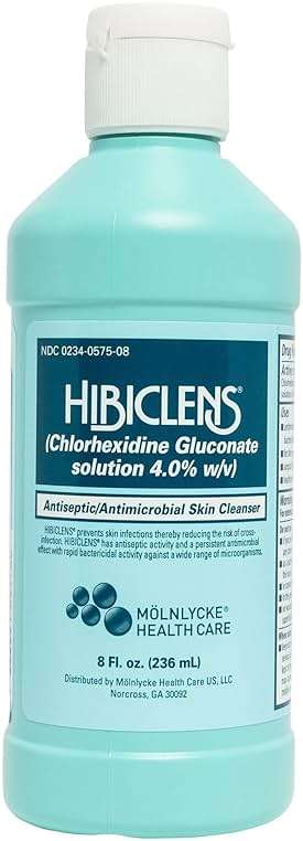 Hibiclens Antiseptic/Antimicrobial Skin Cleanser 8 oz. Liquid NonSterile Bottle 24 per Case 57508 - Image 1