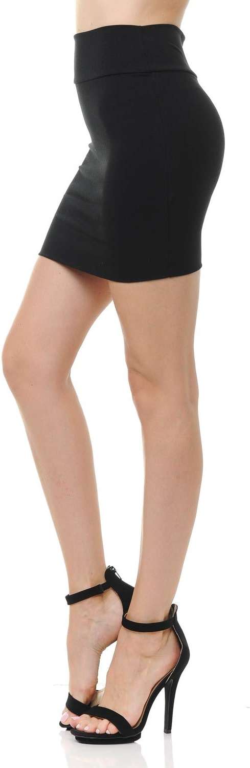 Trendy Street Basic Double-Layer Cotton Simple Stretchy Tube Pencil Mini Skirt - Image 4