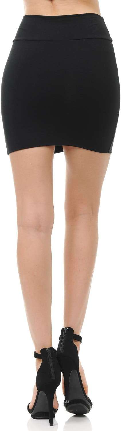 Trendy Street Basic Double-Layer Cotton Simple Stretchy Tube Pencil Mini Skirt - Image 5