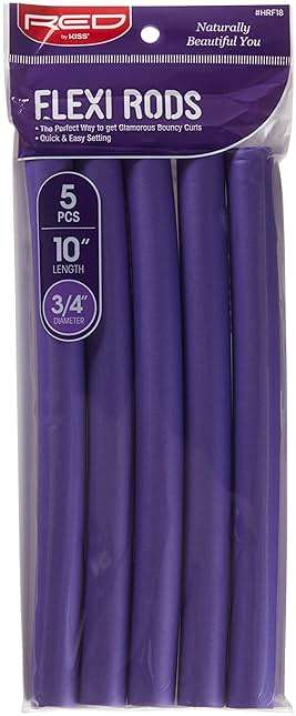 Red by Kiss Flexi Rods - Heatless Hair Curler for 90S Glamorous Bouncy Curls Beach Waves, No Slips, Sleep Styler 10" Length (3/4" Diameter) - Image 1
