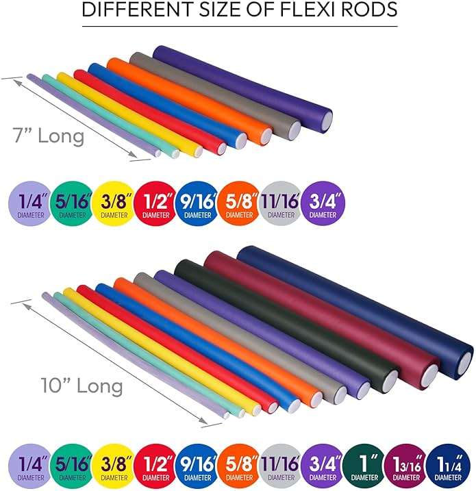Red by Kiss Flexi Rods - Heatless Hair Curler for 90S Glamorous Bouncy Curls Beach Waves, No Slips, Sleep Styler 10" Length (3/4" Diameter) - Image 7