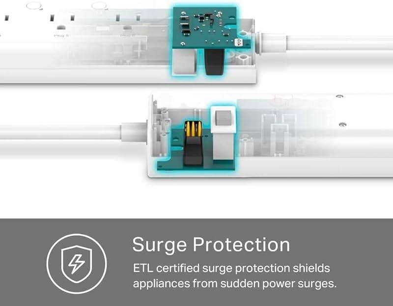 Kasa Smart Plug Power Strip HS300, Surge Protector with 6 Individually Controlled Smart Outlets and 3 USB Ports, Works with Alexa & Google Home, No Hub Required - Image 5