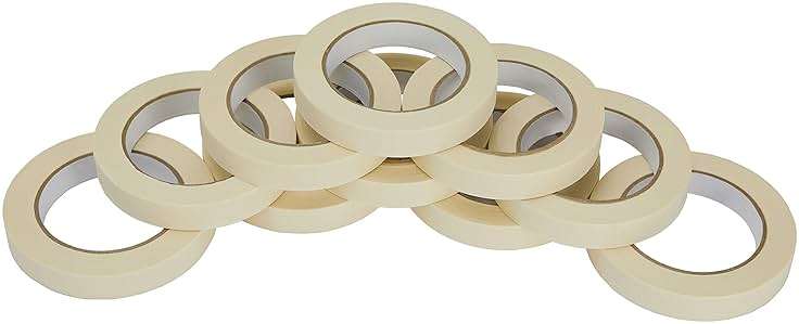 Lichamp Masking Tape 10 Pack General Purpose Beige White Color, 0.75 inch x 55 Yards x 10 Rolls (550 Total Yards), for Painting, Home, Office, School Stationery, Arts, Crafts etc. (3004) - Image 6