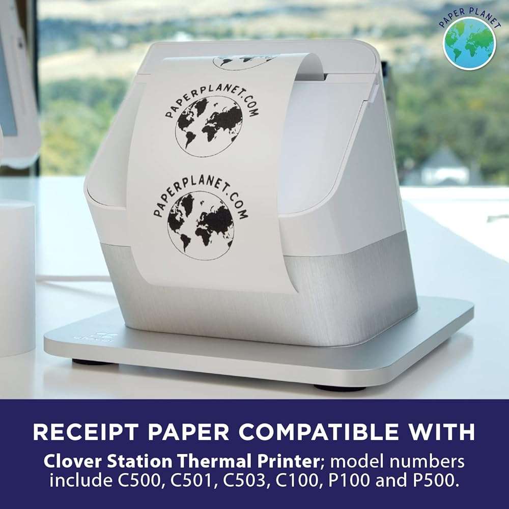 Thermal Paper for Clover POS (Clover Station Thermal Printer) by Paper Planet | Credit Card Receipt Rolls for C500 C501 C503 C100 P100 | 20 Rolls - Image 3