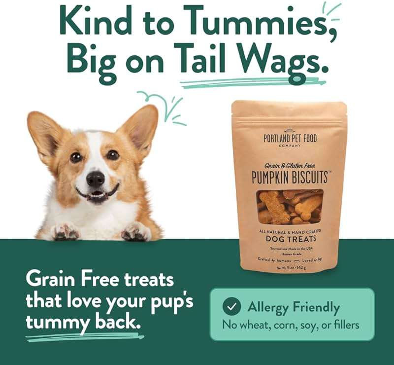 Portland Pet Food Company Pumpkin Dog Treats Healthy Biscuits for Small Medium & Large Dogs - Grain-Free, Human-Grade, All Natural Cookies, Snacks & Puppy Training Treats - Made in The USA - 5 oz - Image 4