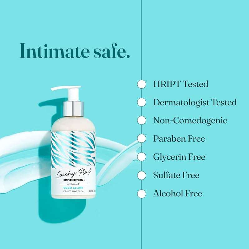 Coochy Plus Intimate Shaving Cream COCO ALLURE For Pubic, Bikini Line, Armpit and more - Rash-Free With Patent-Pending MOISTURIZING+ Formula – Prevents Razor Burns & Bumps, In-Grown Hairs, Itchiness - Image 4