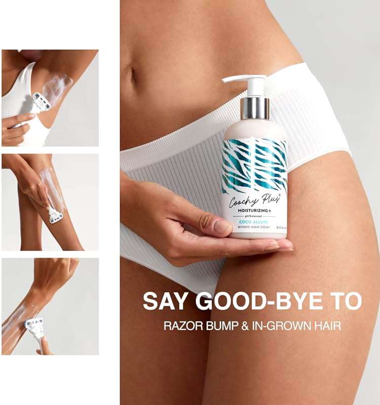 Coochy Plus Intimate Shaving Cream COCO ALLURE For Pubic, Bikini Line, Armpit and more - Rash-Free With Patent-Pending MOISTURIZING+ Formula – Prevents Razor Burns & Bumps, In-Grown Hairs, Itchiness - Image 6