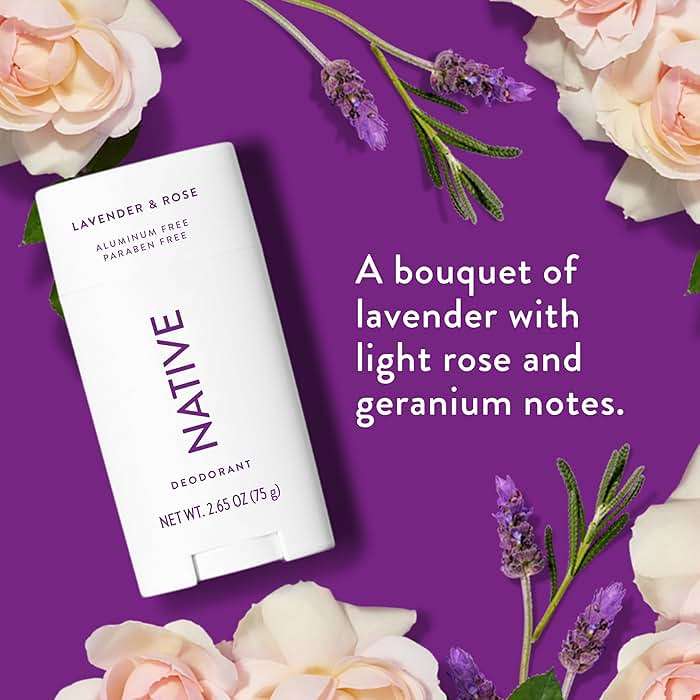 Native Deodorant Contains Naturally Derived Ingredients, 72 Hour Odor Control, Deodorant for Women and Men, Aluminum Free, Lavender & Rose 2.65oz - Image 3