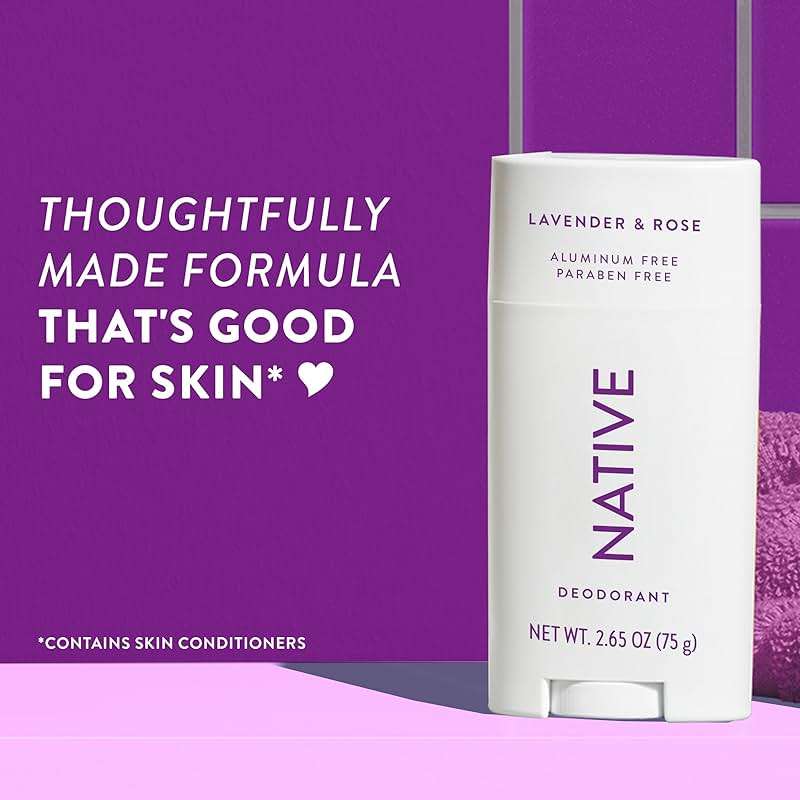 Native Deodorant Contains Naturally Derived Ingredients, 72 Hour Odor Control, Deodorant for Women and Men, Aluminum Free, Lavender & Rose 2.65oz - Image 5
