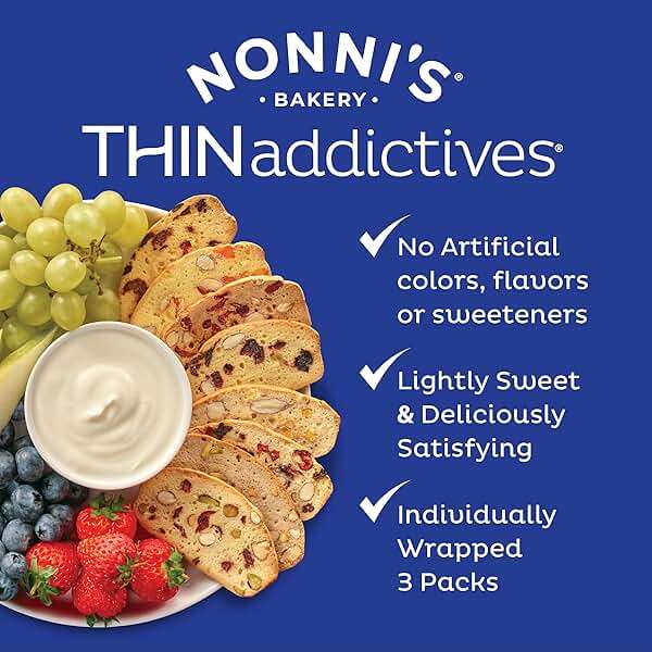 Nonni's THINaddictives Almond Thin Cookies, Pistachio Almond Biscotti, Sweet Crunchy & Chewy, Individually Wrapped, Kosher Snack, Perfect with Coffee, 4.4 oz (6 pack of 3 crisps each) - Image 5