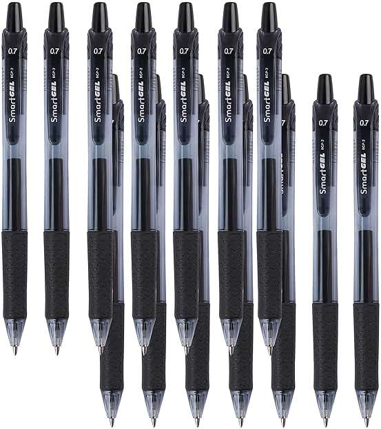 Courise 30 Pack Black Gel Pens, Retractable Medium Point Gel Ink Pens Smooth Writing for School Office Home, Comfort Grip(15 Pens with 15 Refills) - Image 1