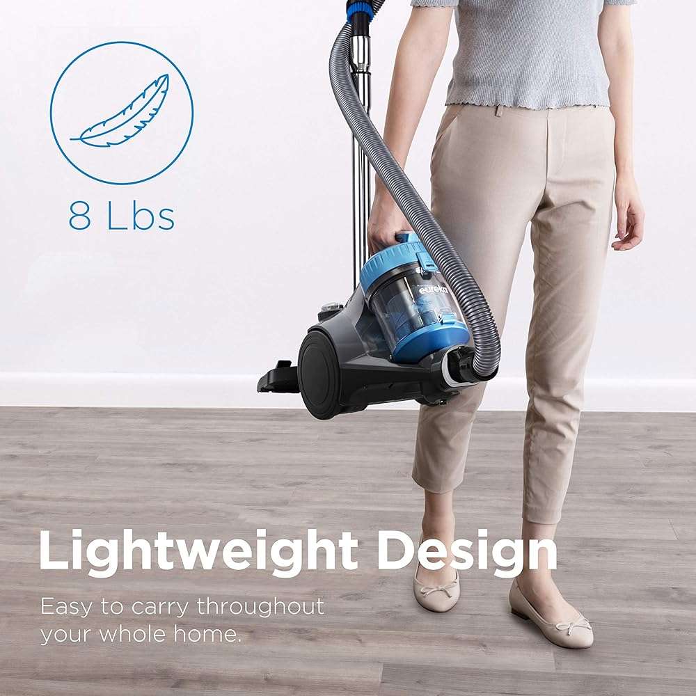 Eureka WhirlWind Bagless Canister 2.5L Vacuum Cleaner, Lightweight Vac for Carpets and Hard Floors, NEN110A, Blue - Image 7