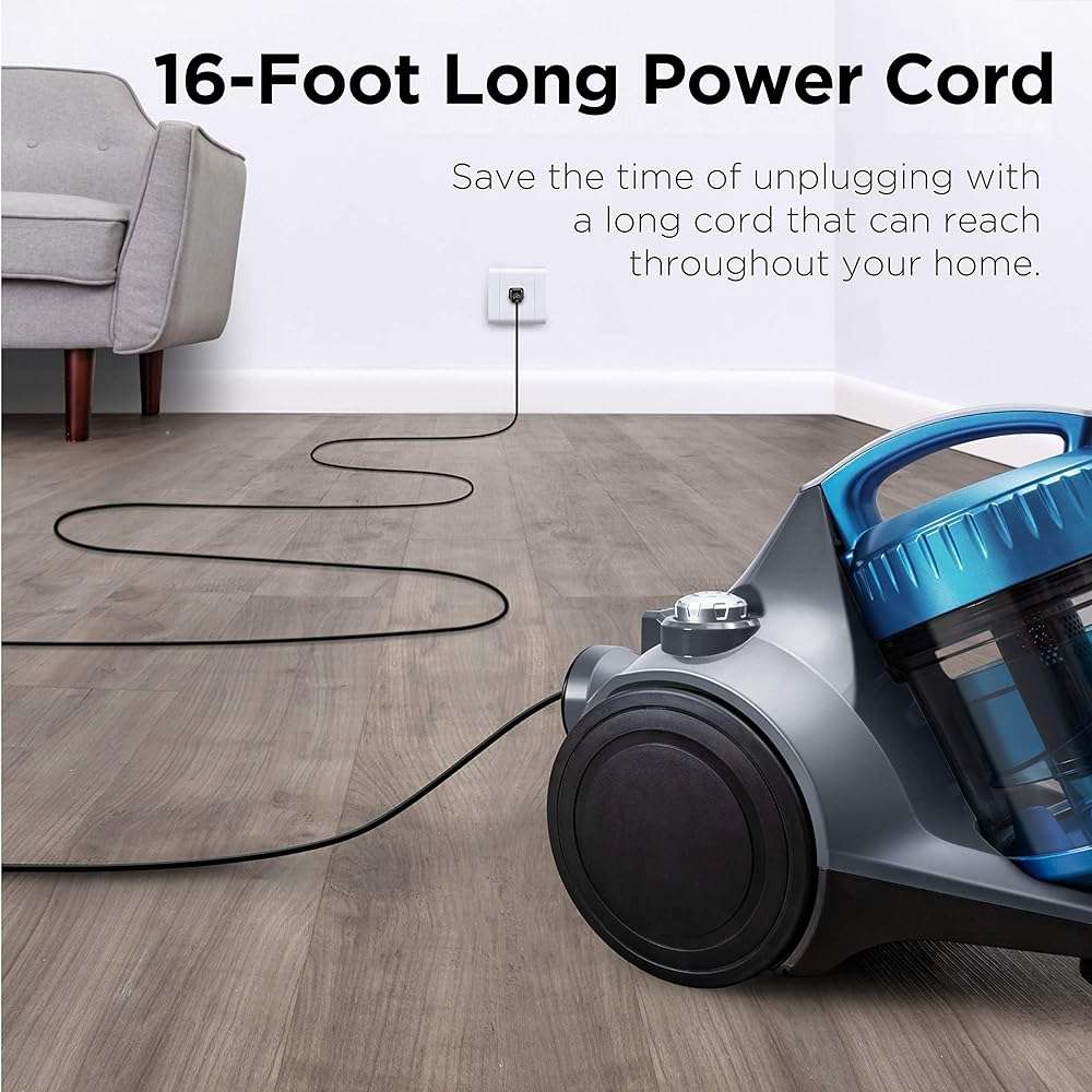 Eureka WhirlWind Bagless Canister 2.5L Vacuum Cleaner, Lightweight Vac for Carpets and Hard Floors, NEN110A, Blue - Image 8