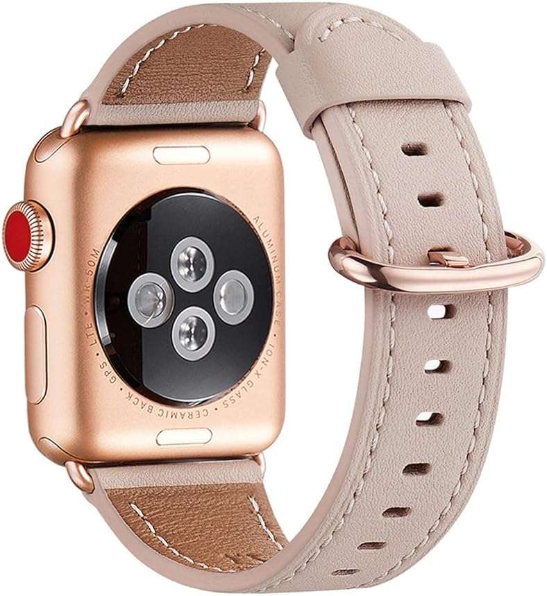 WFEAGL Compatible with Apple Watch Band 41mm 40mm 38mm 42mm(series 11 10) Women, Top Genuine Leather Band for iWatch SE 3 2 1 & Series 11 10 9 8 7 6 5 4 3 2 1 - Image 1