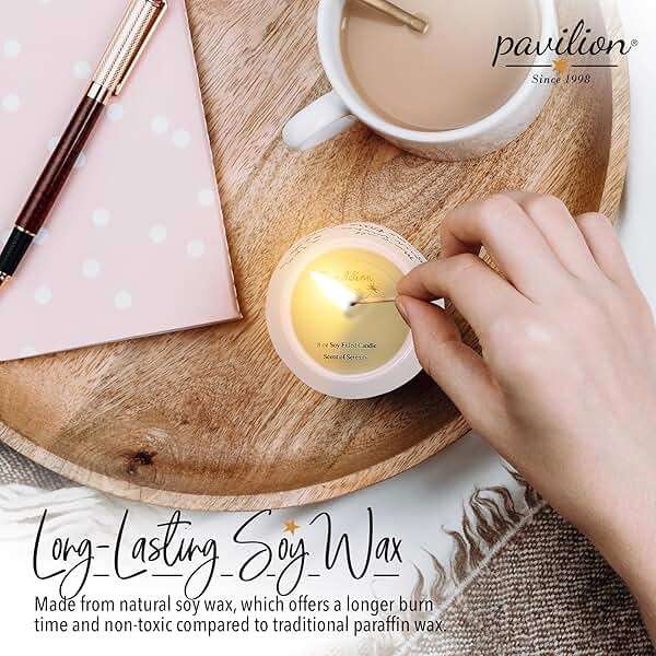 Pavilion - 8 Oz Candle Holder - Pink Ceramic Candle Jar with 100% Soy Wax Candle Serenity Scent "May all your wishes come true Happy 60th" Ideal Gift for Loved Ones - Printed Text, Love Theme & Oval - Image 5