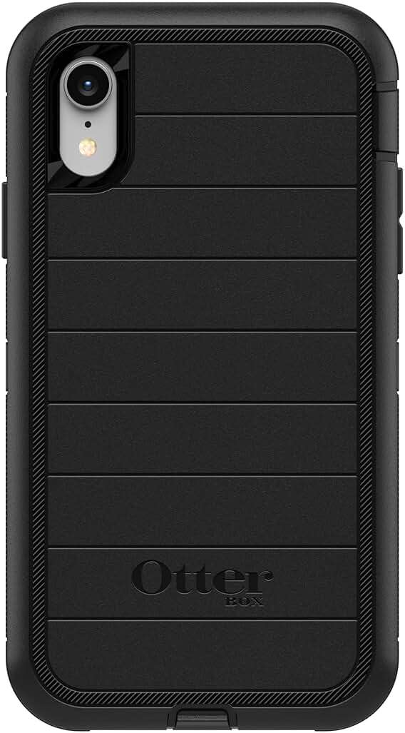 OtterBox iPhone XR Defender Series Case - Black, Rugged & Durable, with Port Protection, Includes Holster Clip Kickstand - Image 3